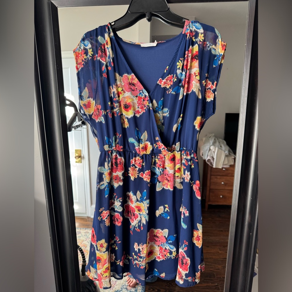 Lush blue floral summer dress